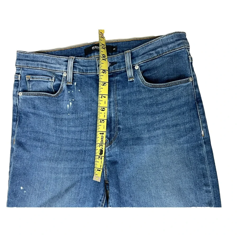 Hudson‎ Barbara Straight Jean Medium Wash Paint Splatter Premium Denim SZ 28